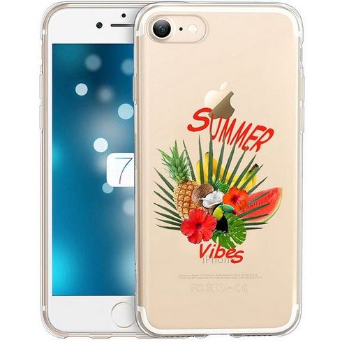 Coque Iphone 7 Plus 8 Plus Summer Vibes Exotique Fleur Transparente