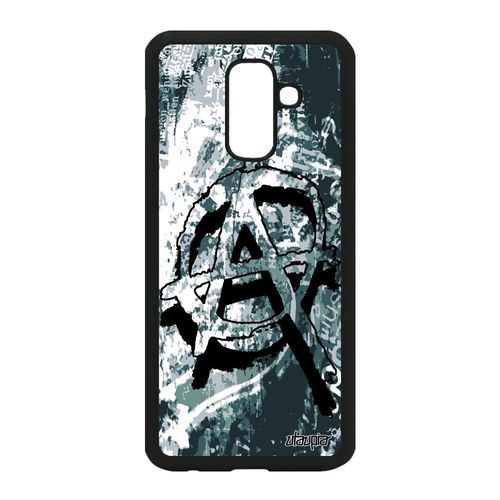 Coque A6 Plus 2018 Silicone Anarchie Signe Portable Pas Cher Gris Samsung Galaxy A6 Plus 2018