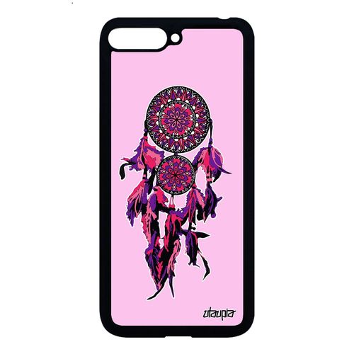 Coque Silicone Attrape Reve Pour Y6 2018 Esprit Rose Dreamcatcher Azteque Huawei Y6 2018