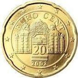 Pièce Monnaie 20 Cent Cts Euro Autriche - Année 2002