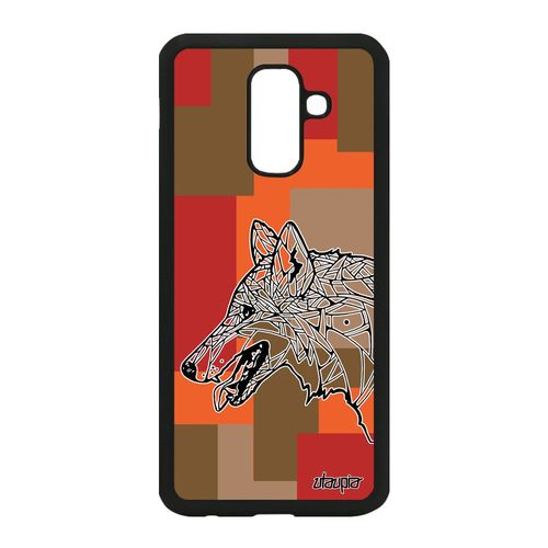 Coque Galaxy A6 Plus 2018 Silicone Loup Ethnique Mechant Smartphone Cube Samsung Galaxy A6 Plus 2018