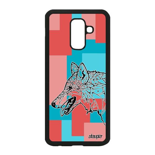 Coque Galaxy A6 Plus 2018 Silicone Loup Carré Solitaire Case Fantaisie A Samsung Galaxy A6 Plus 2018