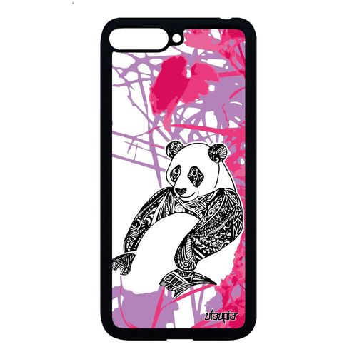 Coque Y6 2018 Silicone Panda Rose Bebe Jolie Tribal Nature Motif Azteque Huawei Y6 2018