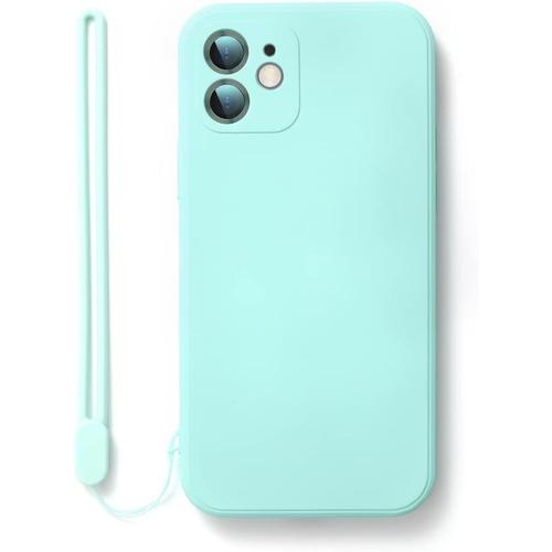 Compatible Avec Iphone 13 Pro 6.1 Coque De Téléphone Avec Bracelet En Silicone, Coque De Protection Du Corps, Protection Complète Contre Les Chocs Et Les Chutes Turquoise