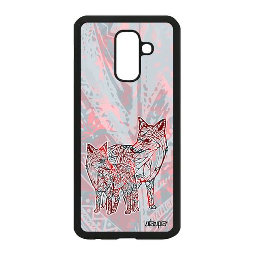 Coque Silicone Pour Samsung A6 Plus 2018 Renard Plume Homme Rouge Azteque Samsung Galaxy A6 Plus 2018