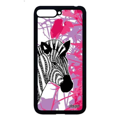 Coque Y6 2018 Silicone Zebre Fleur Tanzanie Pas Cher Rose Ethnique Etui A Huawei Y6 2018