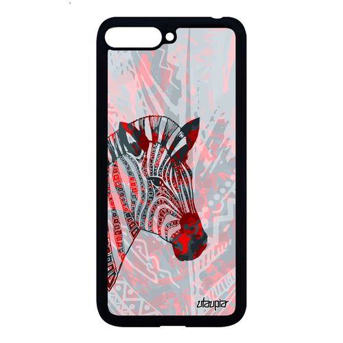 Coque Huawei Y6 2018 Silicone Zebre Case Animal Rouge Couleur Plume Pastel 4g De