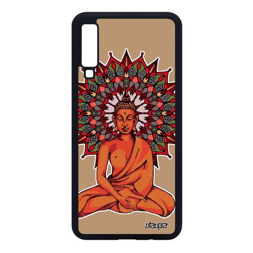 Coque Silicone A7 2018 Bouddha Yoga Thailande D'or Pochoir Nepal Samsung Galaxy A7 2018