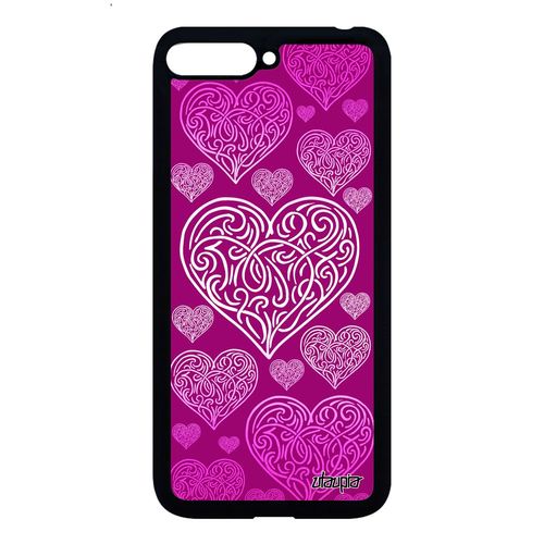 Coque C¿Ur Pour Huawei Y6 2018 Silicone Amour Rose Fille Cadeau Saint Valentin A