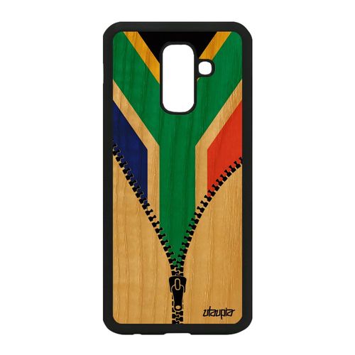 Coque Galaxy A6 Plus 2018 Bois Silicone Drapeau Afrique Du Sud Africain Samsung Galaxy A6 Plus 2018
