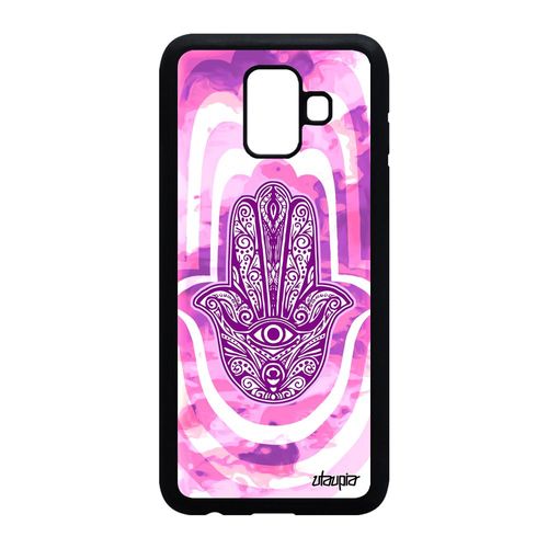 Coque Main De Fatma Samsung A6 2018 Silicone Fille Berbere Fatima Rose En Samsung Galaxy A6 2018