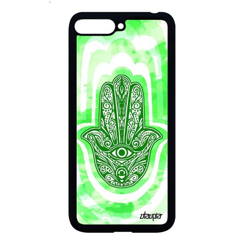 Coque Pour Y6 2018 Silicone Main De Fatma Etui 4g Vert Symbole ¿Il Case A Huawei Y6 2018