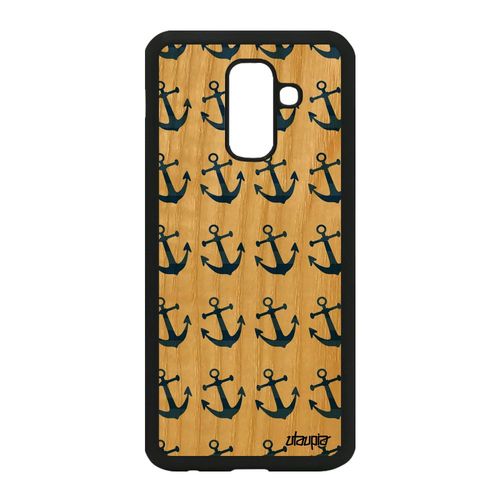 Coque A6 Plus 2018 Bois Silicone Ancre Marine De Bateau Telephone Samsung Galaxy A6 Plus 2018