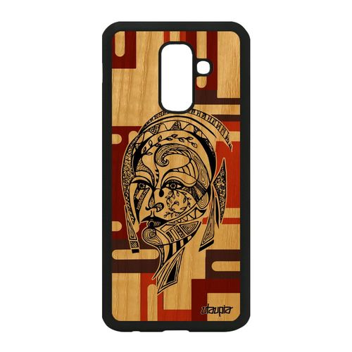 Coque A6 Plus 2018 Bois Silicone Femme Ethnique Geometrique Cube Samsung Galaxy A6 Plus 2018