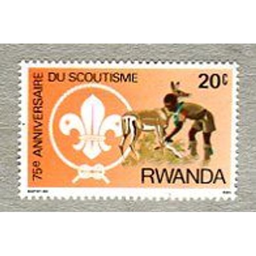 Timbre Non Oblitéré - " 75e Anniversaire Du Scoutisme " - 1982 - République Du Rwanda