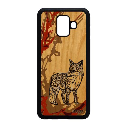 Coque Bois Silicone Renard Samsung A6 2018 Case Animal Unique Marron Roux Samsung Galaxy A6 2018