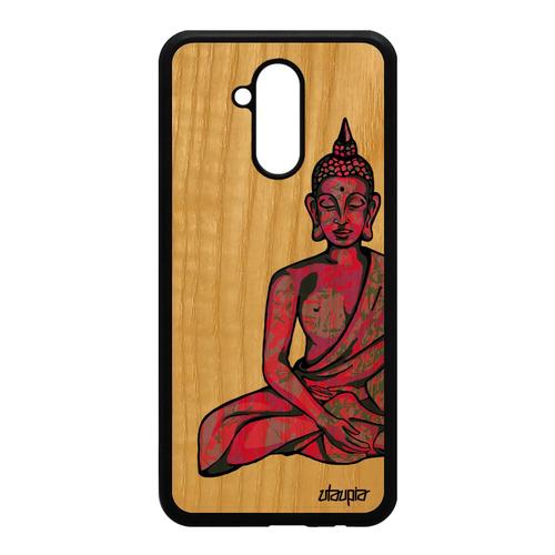 Coque En Bois Silicone Huawei Mate 20 Lite Bouddha Mobile Assis Image Soleil