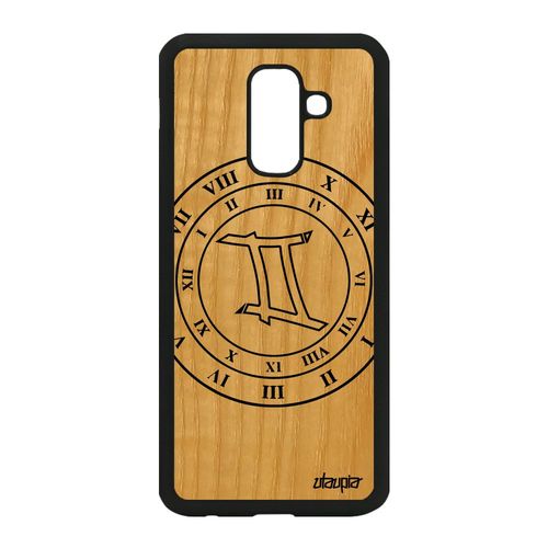 Coque Galaxy A6 Plus 2018 Bois Silicone Signe Astrologique Gemeaux Tpu A Samsung Galaxy A6 Plus 2018