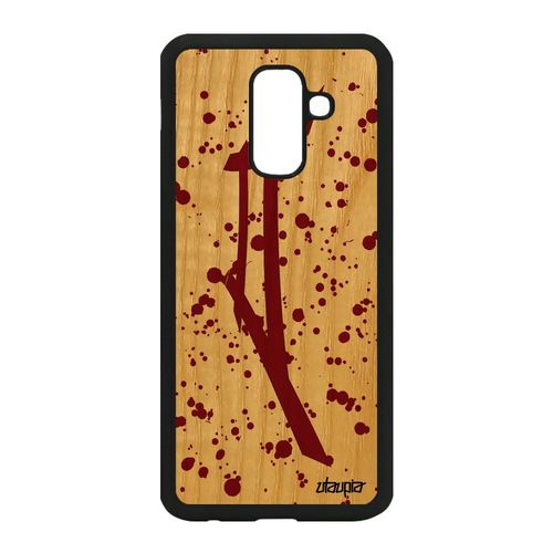 Coque A6 Plus 2018 Bois Silicone Signe Du Zodiaque Gemeaux Rouge Samsung Galaxy A6 Plus 2018