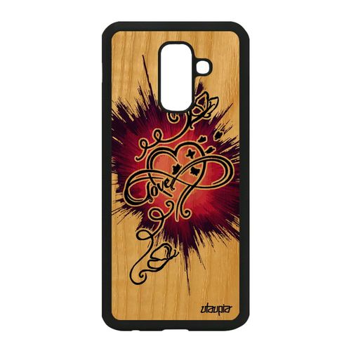 Coque A6 Plus 2018 En Bois Silicone Infini Love Mobile Amour Rose Samsung Galaxy A6 Plus 2018