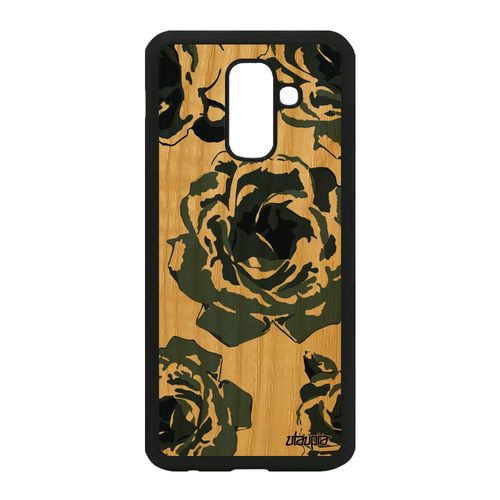 Coque Bois Samsung A6 Plus 2018 Silicone Rose Fleur Amour Made In France Samsung Galaxy A6 Plus 2018