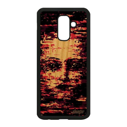 Coque A6 Plus 2018 En Bois Silicone Portrait De Protection Dessin Samsung Galaxy A6 Plus 2018