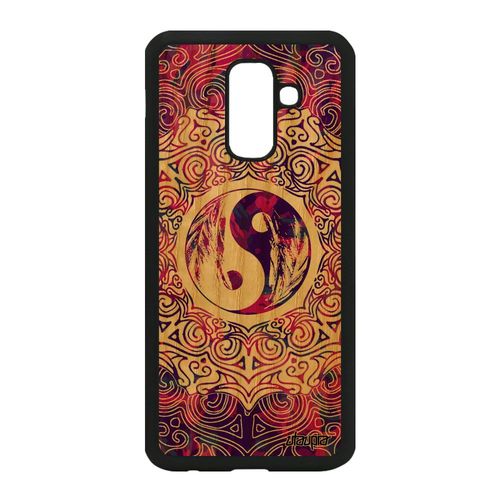 Coque Yin Et Yang Pour Samsung A6 Plus 2018 Bois Silicone Rose Tatouage A Samsung Galaxy A6 Plus 2018