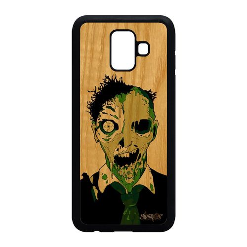 Coque Bois Samsung Galaxy A6 2018 Silicone Zombie Vert Halloween Case Tpu Mobile