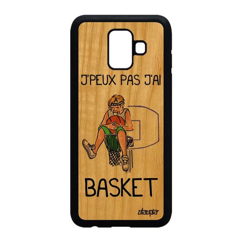 Coque Samsung A6 2018 En Bois Silicone Humour J'peux Pas J'ai Basket Vert Samsung Galaxy A6 2018