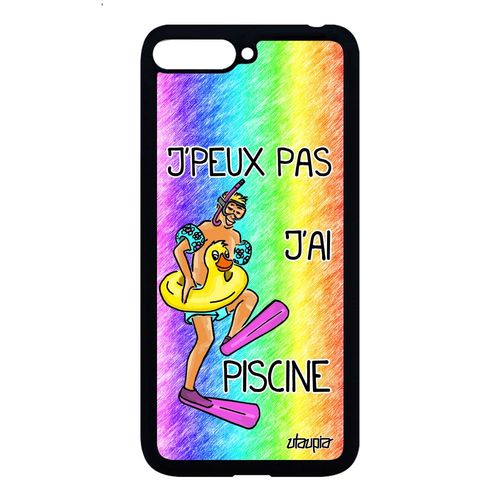 Coque Pour Huawei Y6 2018 Silicone J'peux Pas J'ai Piscine Tpu Vert Portable De