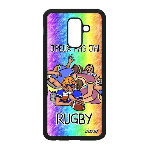 Coque J'peux Pas J'ai Rugby Samsung A6 Plus 2018 Silicone Bumper Vert Bd Samsung Galaxy A6 Plus 2018