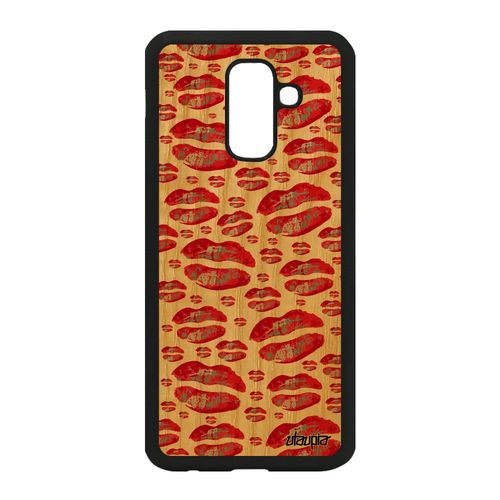 Coque Silicone Galaxy A6 Plus 2018 En Bois Smack Housse Smartphone Rouge Samsung Galaxy A6 Plus 2018
