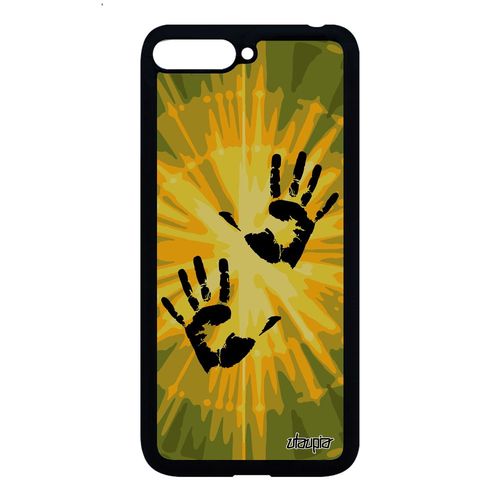 Coque Y6 2018 Silicone Empreinte Main Peinture Street Art Explosion Vert Huawei Y6 2018
