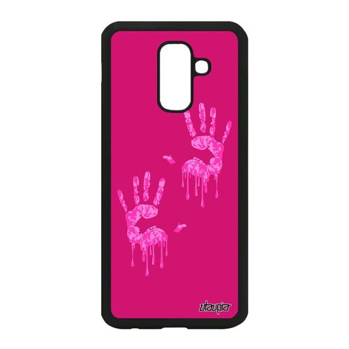 Coque Galaxy A6 Plus 2018 Silicone Main Rose Mobile Tpu Deux Cover Etui Samsung Galaxy A6 Plus 2018