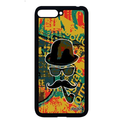 Coque Silicone Huawei Y6 2018 Homme Moustache Chapeau Melon De Protection Vert A