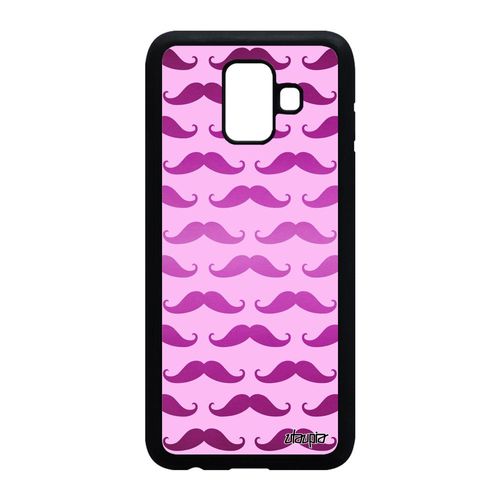 Coque Silicone Pour A6 2018 Moustache 4g Imprime Rose Impression Samsung Galaxy A6 2018