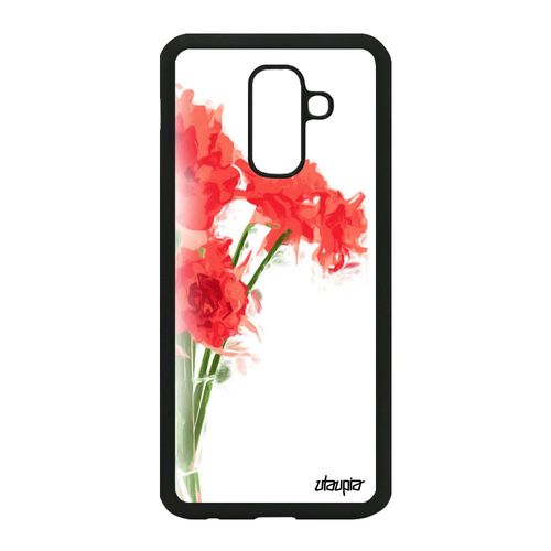 Coque Silicone Bouquet De Fleurs Galaxy A6 Plus 2018 Pastel Rouge Etui A Samsung Galaxy A6 Plus 2018