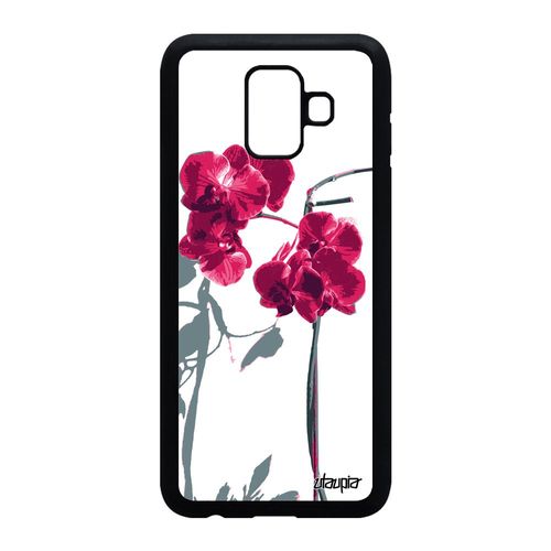 Coque Galaxy A6 2018 Silicone Orchidée Fleur Jolie De Protection Rose En Samsung Galaxy A6 2018