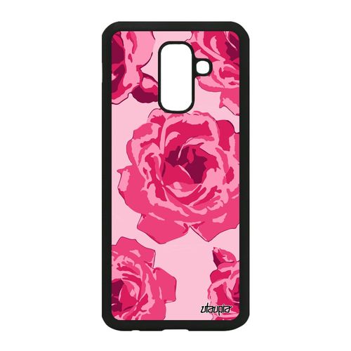 Coque Rose Fleur A6 Plus 2018 Silicone Alu Petale De Floral A Samsung Galaxy A6 Plus 2018