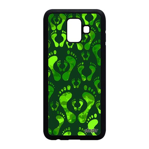 Coque Pour A6 2018 En Silicone Trace De Pas Vert Imprime Pied En Samsung Galaxy A6 2018