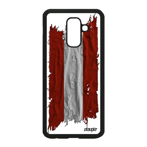 Coque A6 Plus 2018 Silicone Drapeau Autriche Autrichien Telephone Samsung Galaxy A6 Plus 2018