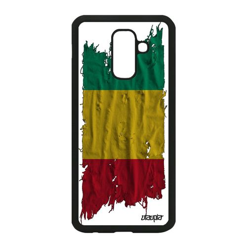 Coque Galaxy A6 Plus 2018 Silicone Drapeau Guinee Guineen Coupe Du Monde Samsung Galaxy A6 Plus 2018