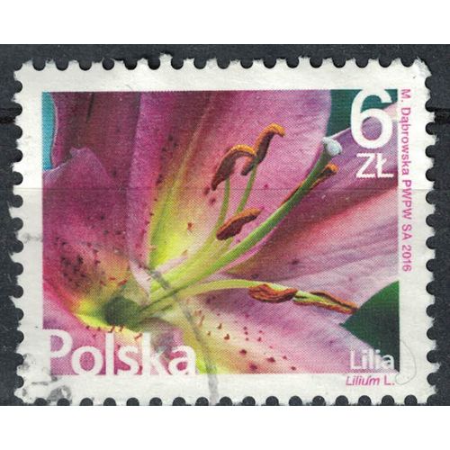 Pologne 2016 Oblitéré Rond Used Série Fleurs Et Fruits Lilium Lylas Su