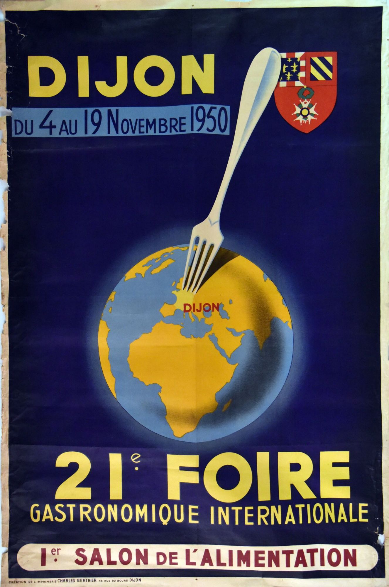 Affiche Dijon 1950