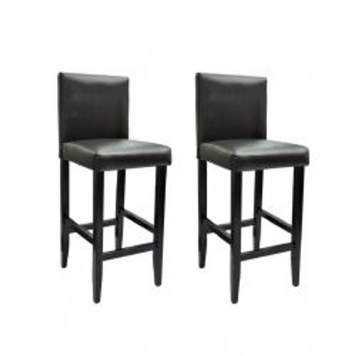 Tabourets De Bar 2 Pcs Noir Similicuir