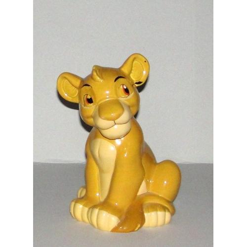 Simba Le Roi Lion Figurine Statuette Tirelire En Ceramique 24,5cm
