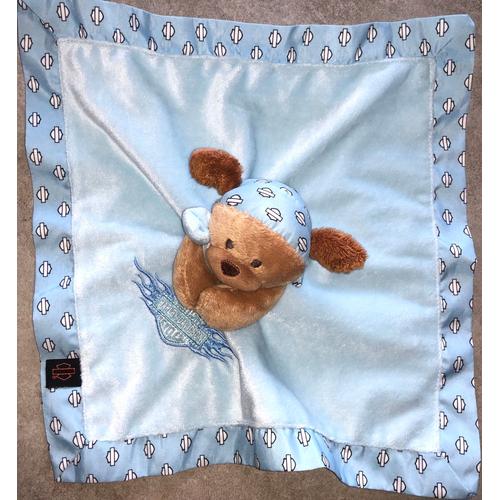 Doudou Ours Plat Bleu Harley Davidson Peluche Jouet Nounours Hd