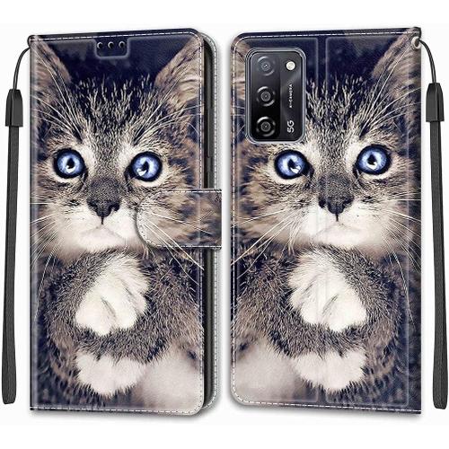 Etui Pour Oppo A54 4g / Oppo A16 4g Coque Housse En Cuir, Mode Pochette Avec Carte Fente, Avec Fentes Pour Cartes Silicone Etui Coque Oppo A54 4g / Oppo A16 4g, Peindre 1