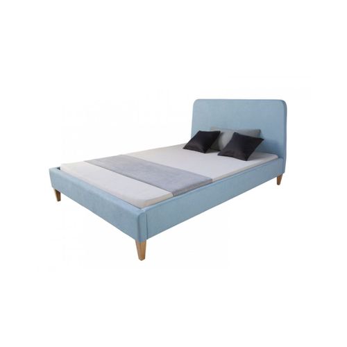 Lit Rembourre En Tissu Bleu 140 X 200
