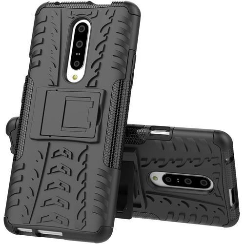 Coque Pour Oneplus 7 Pro Coque Silicone,Hybride Silicone Coque Béquille Arrière En Pc Contour Bumper En Tpu Anti Chocs Anti Chute Coque,Coque Pour Oneplus 7 Pro Coque-Noir